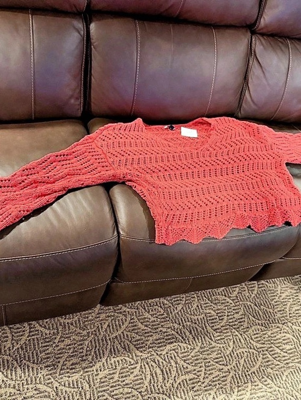 American Eagle Outfitters Open Knit Sweater Pink